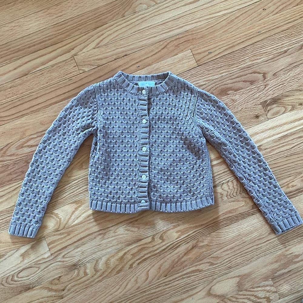 Olive Juice Girls Knit Cardigan Tan Brown Size M
